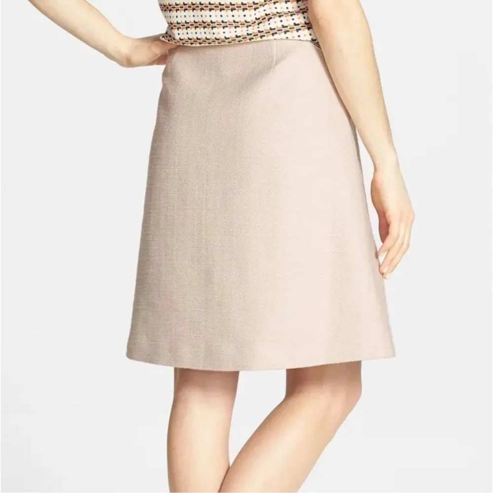 Tory Burch Denise A-line cream silk lined 8 zipper tweed textured mini skirt - Picture 2 of 15